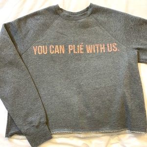 Brunette the label cropped rough edge sweatshirt